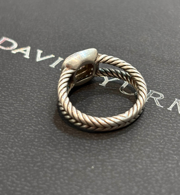 DY STERLING SILVER PAVE DIAMONDS PETITE ALBION RING