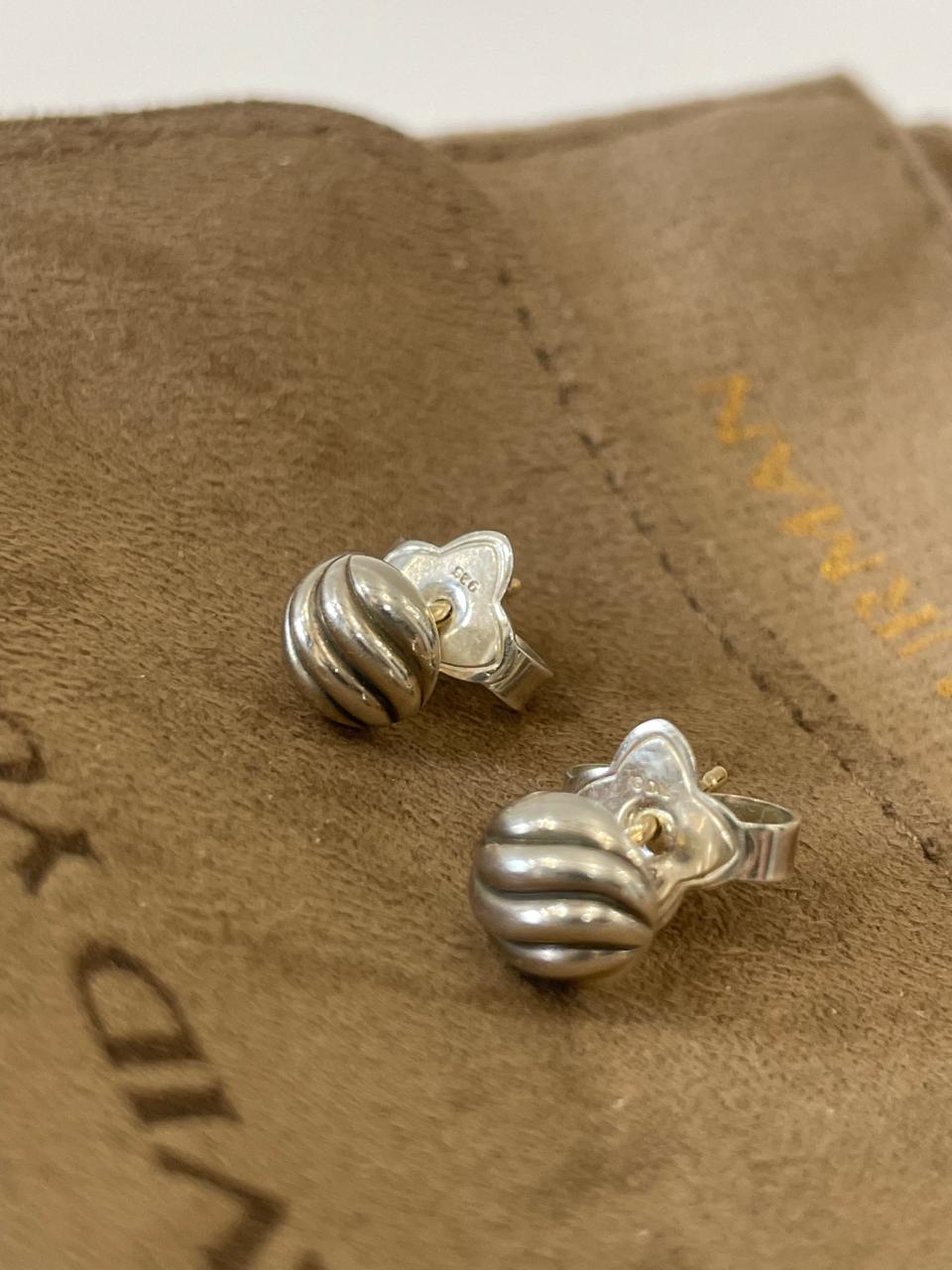 DAVID YURMAN SCULPTED CABLE STUD EARRINGS