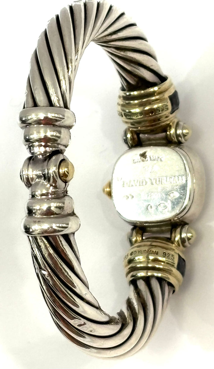 DAVID YURMAN SILVER QUEEN 14K GOLD WATCH