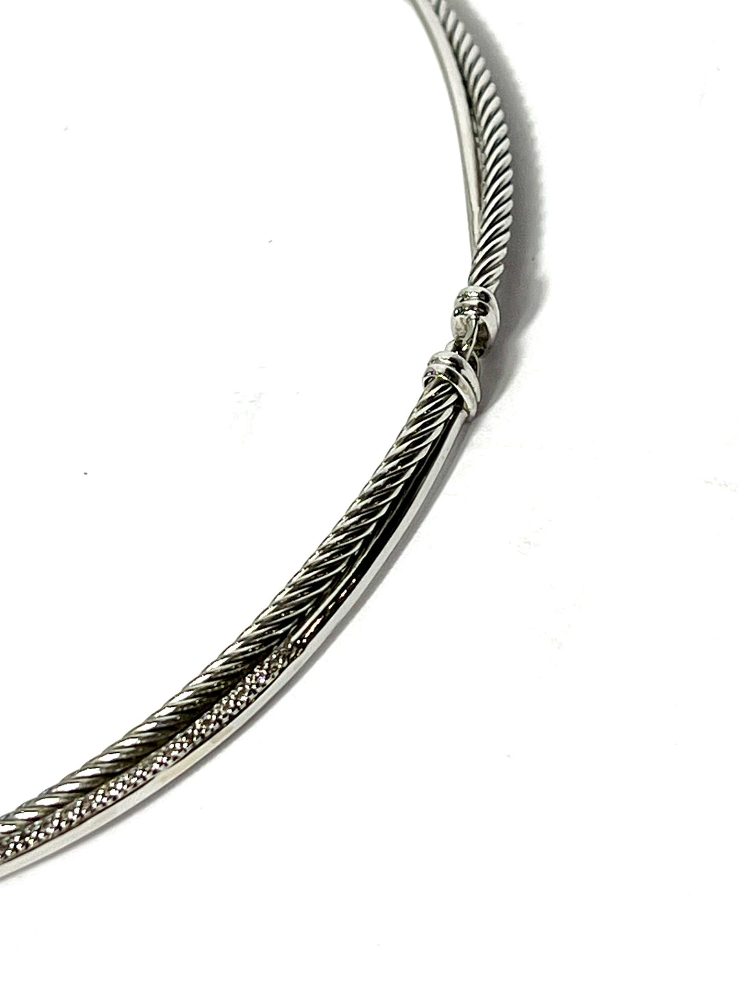 DAVID YURMAN STERLING SILVER 925 DIAMOND CROSSOVER COLLECTION NECKLACE