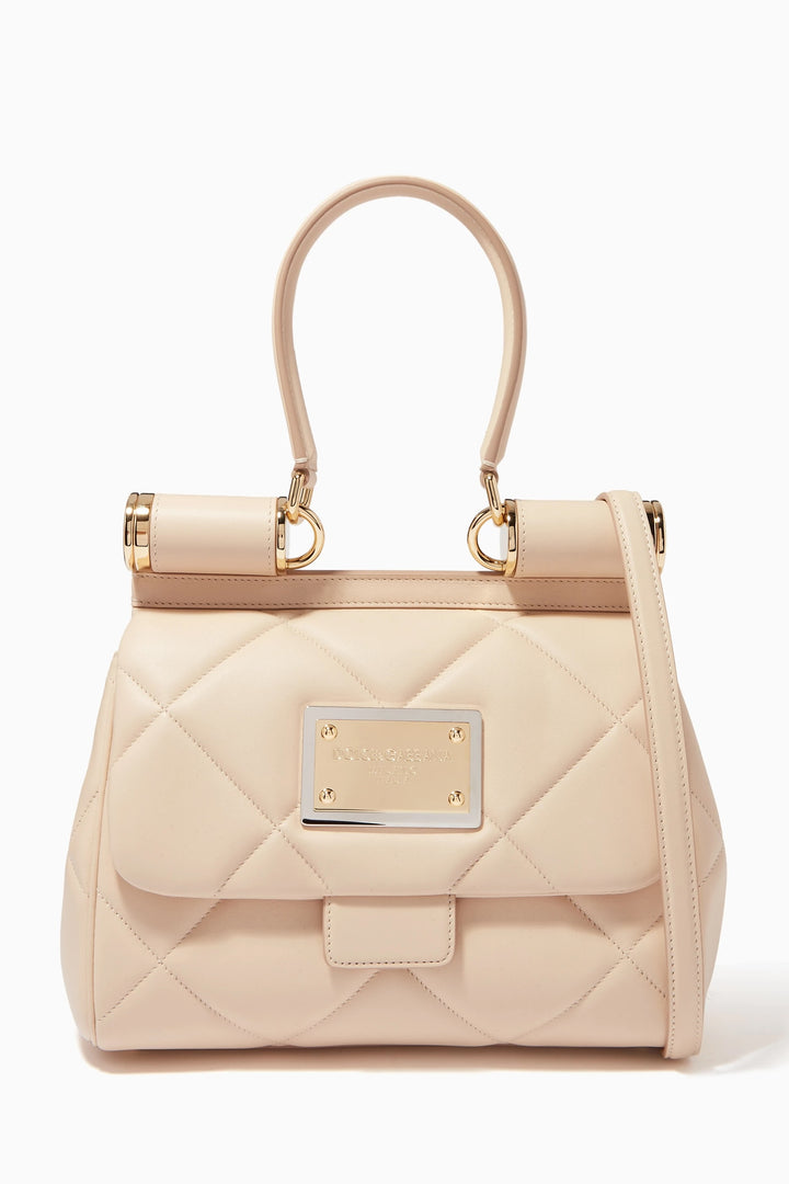 DOLCE &amp; GABBANA MEDIUM ARIA MATELASSÉ LEATHER SICILY SHOULDER BAG