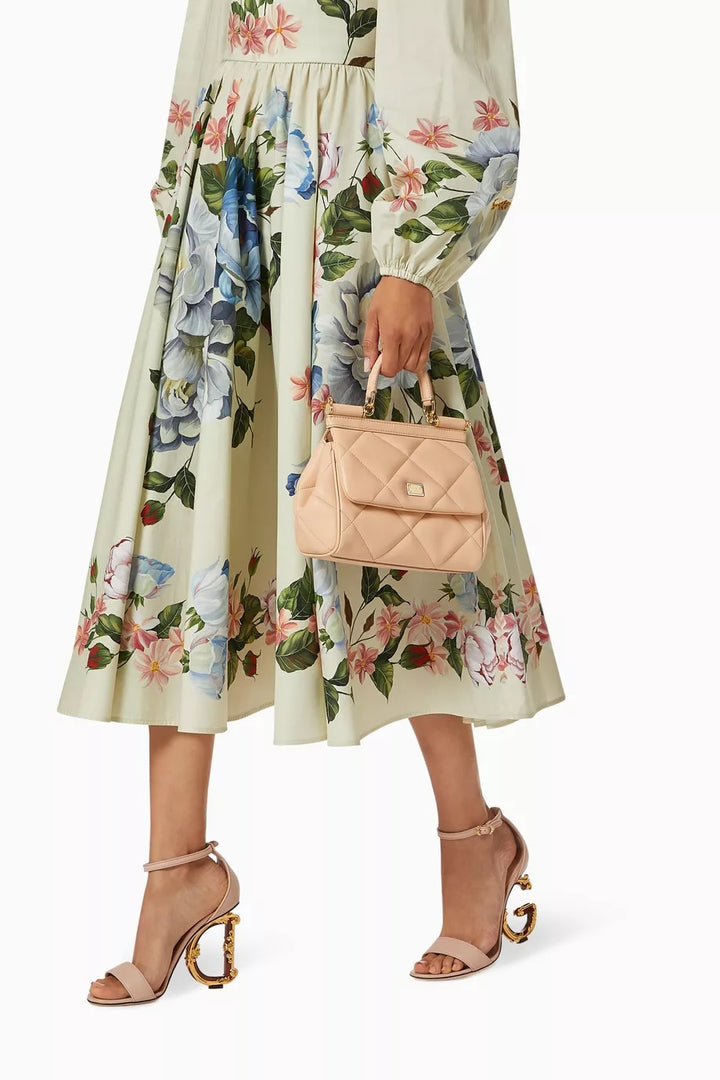 DOLCE &amp; GABBANA MEDIUM ARIA MATELASSÉ LEATHER SICILY SHOULDER BAG