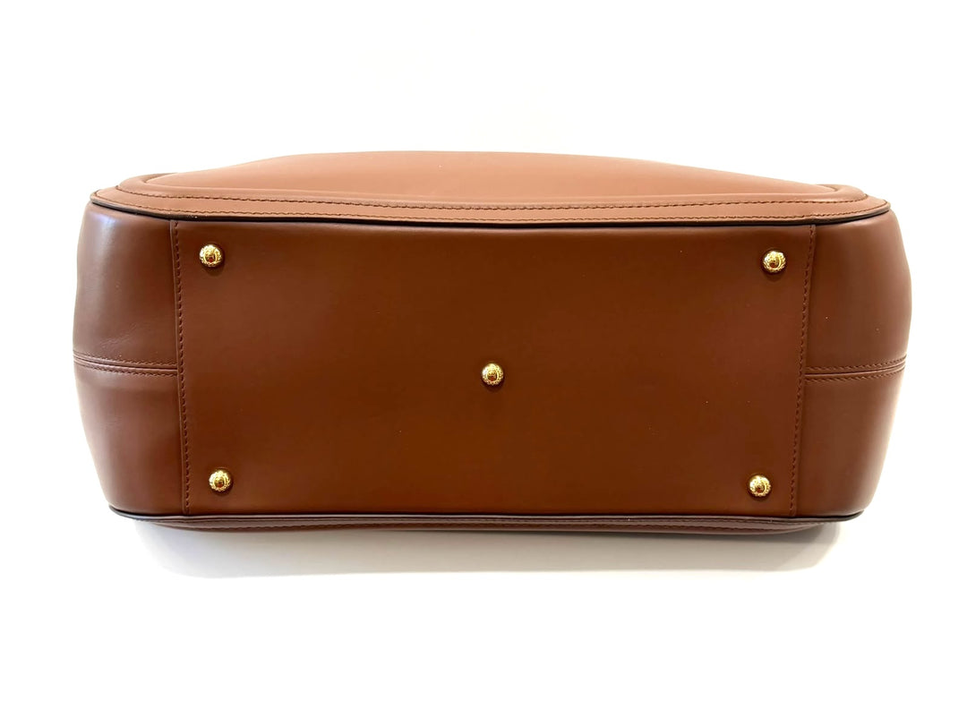 DOLCE &amp; GABBANA DG AMORE CALFSKIN LEATHER SATCHEL BAG