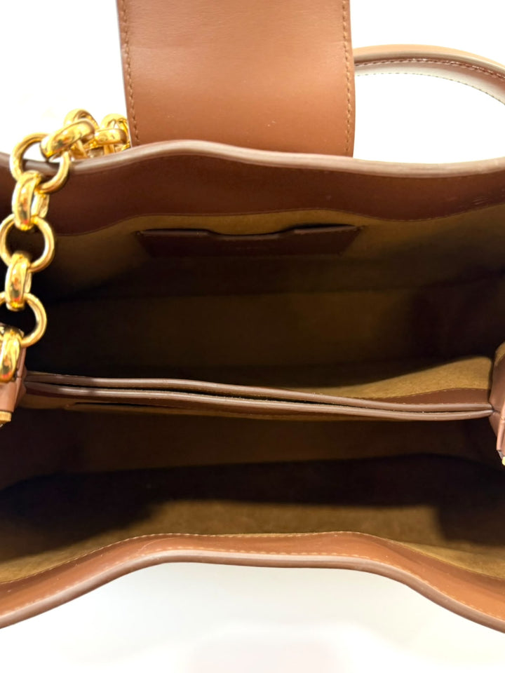 DOLCE &amp; GABBANA DG AMORE CALFSKIN LEATHER SATCHEL BAG