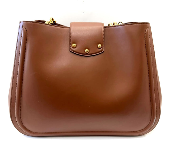 DOLCE &amp; GABBANA DG AMORE CALFSKIN LEATHER SATCHEL BAG