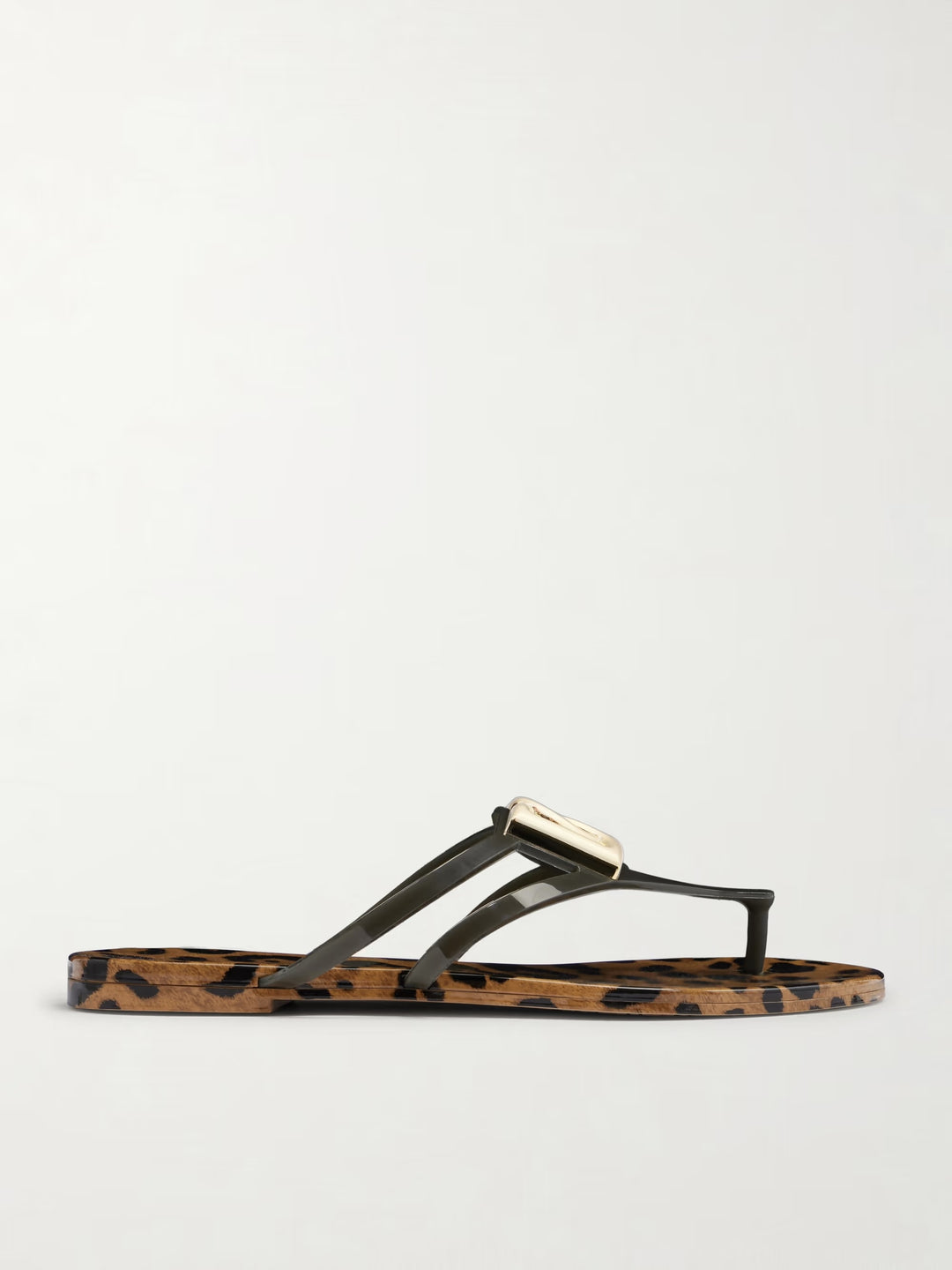 DOLCE &amp; GABBANA LEOPARD PRINT SLIDE SANDALS