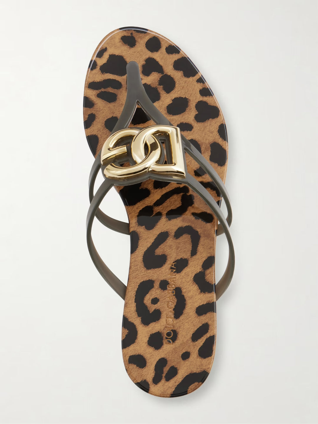 DOLCE &amp; GABBANA LEOPARD PRINT SLIDE SANDALS