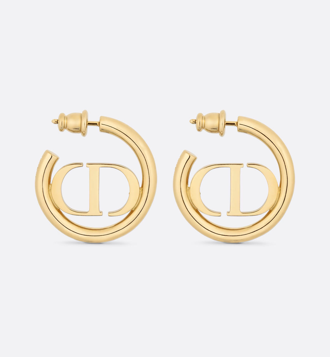 CHRISTIAN DIOR 30 MONTAIGNE AGED GOLD HOOP EARRINGS