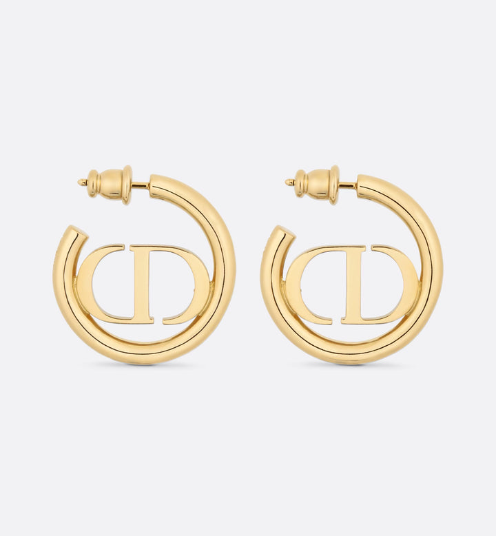 CHRISTIAN DIOR 30 MONTAIGNE AGED GOLD HOOP EARRINGS