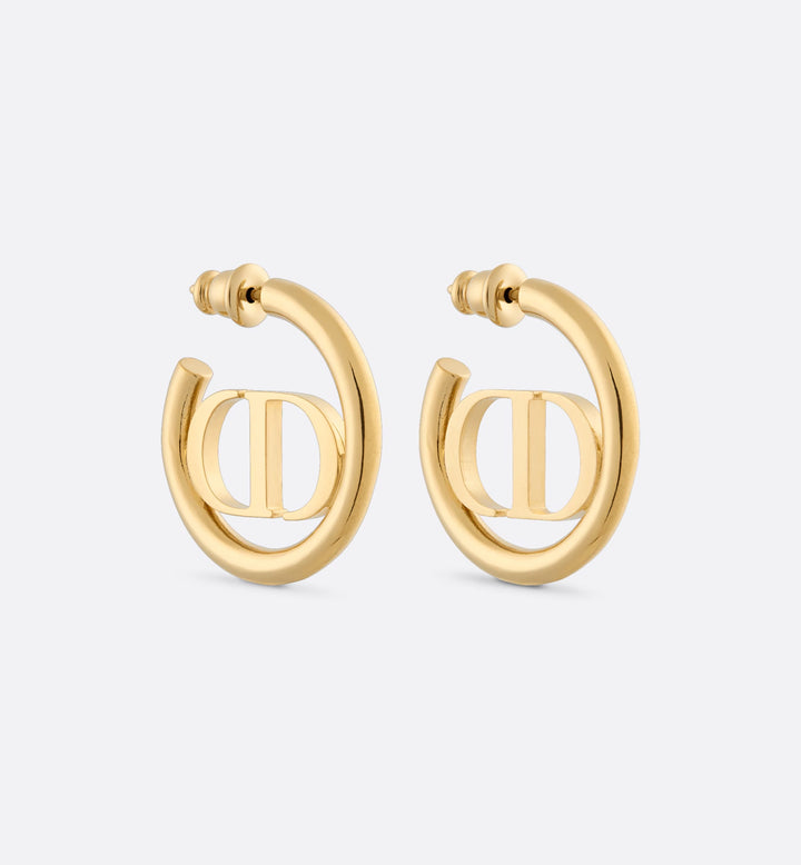 CHRISTIAN DIOR 30 MONTAIGNE AGED GOLD HOOP EARRINGS