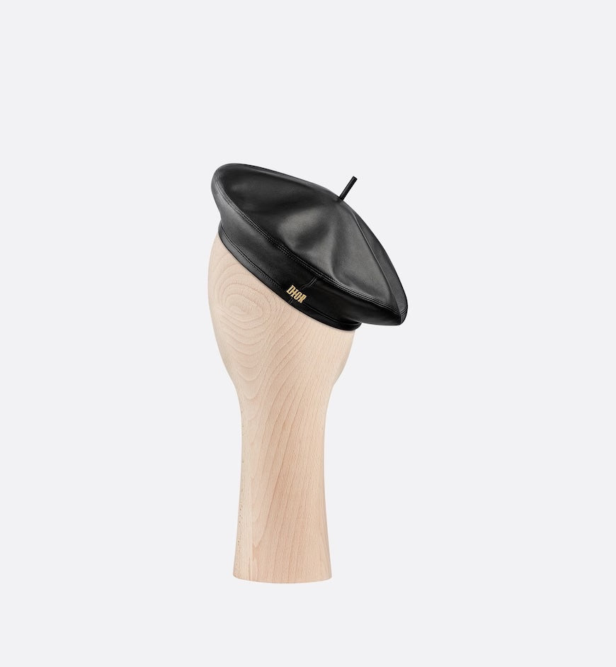 CHRISTIAN DIOR D-DREAM LAMBSKIN LEATHER BERET