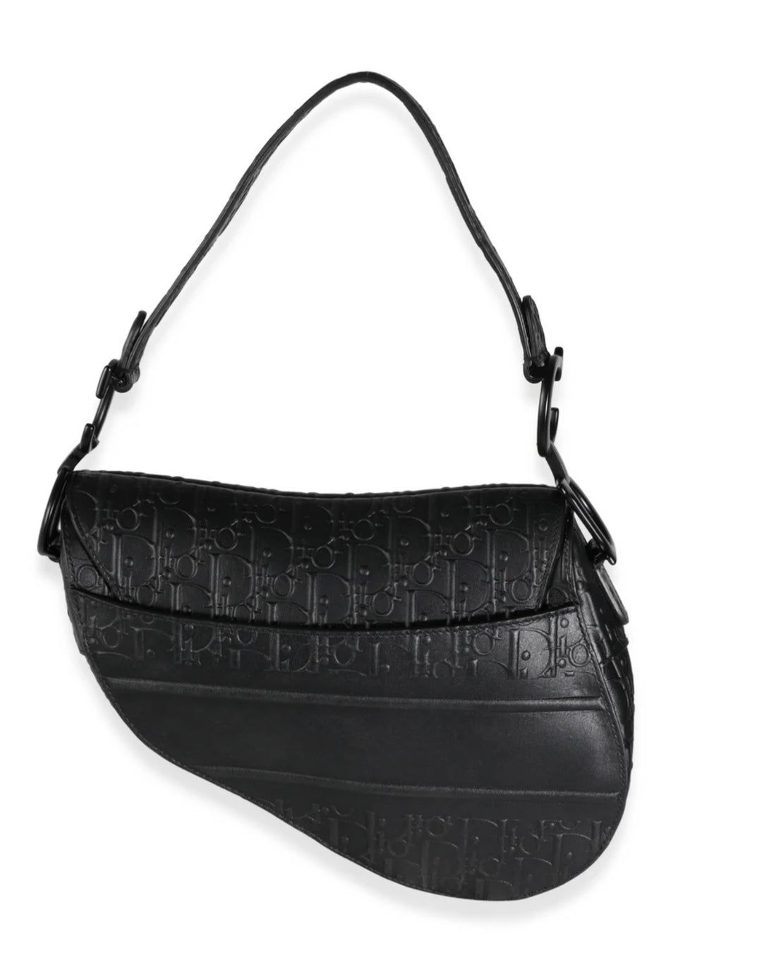 DIOR CALFSKIN EMBOSSED OBLIQUE MEDIUM SADDLE BAG