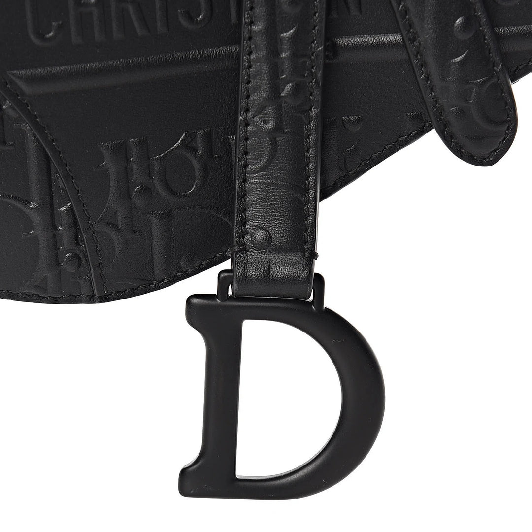 DIOR CALFSKIN EMBOSSED OBLIQUE MEDIUM SADDLE BAG