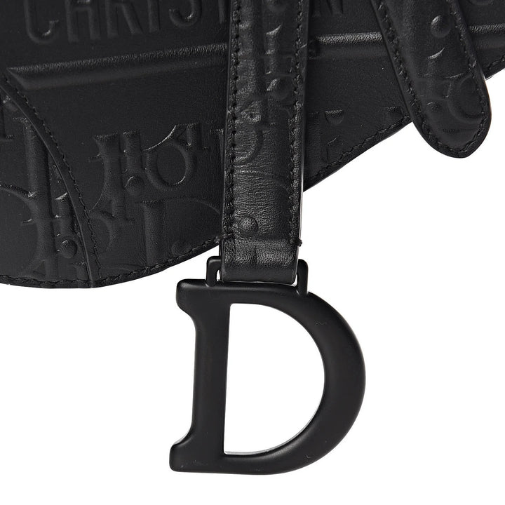 DIOR CALFSKIN EMBOSSED OBLIQUE MEDIUM SADDLE BAG