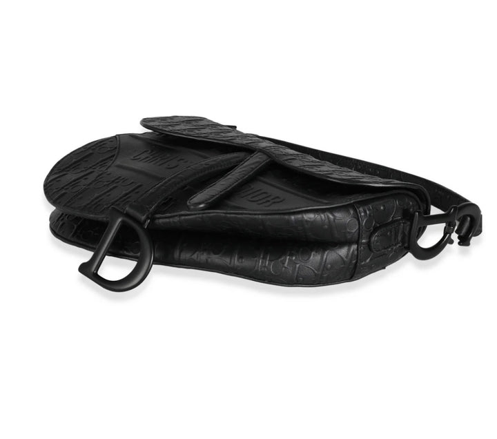 DIOR CALFSKIN EMBOSSED OBLIQUE MEDIUM SADDLE BAG