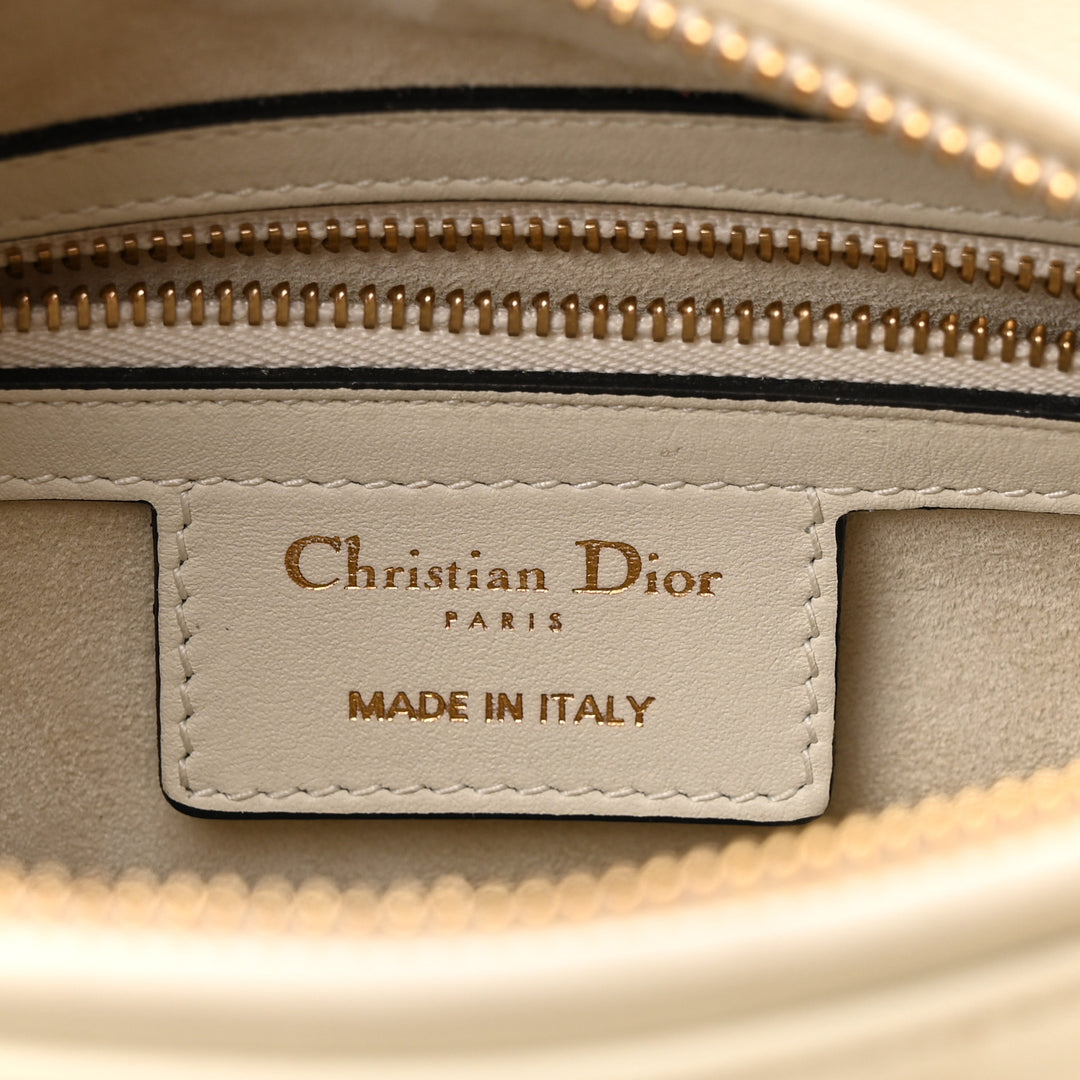 CHRISTIAN DIOR LADY DIOR CALFSKIN EMBROIDERED MEDIUM TOILE DE JOUY BAG