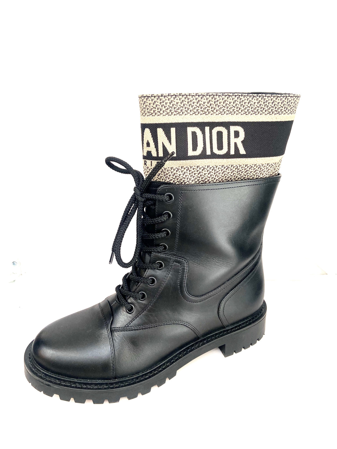 CHRISTIAN DIOR CALFSKIN TECHNICAL FABRIC D-MAJOR ANKLE BOOTS