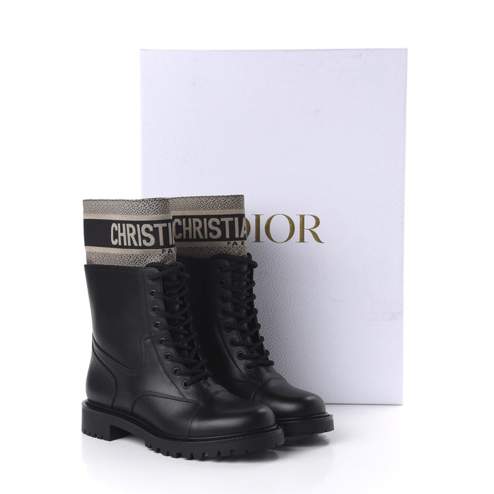 CHRISTIAN DIOR CALFSKIN TECHNICAL FABRIC D-MAJOR ANKLE BOOTS
