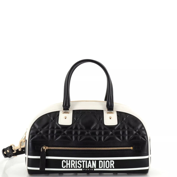 DIOR CANNAGE QUILTED LEATHER VIBE BOWLING BAG