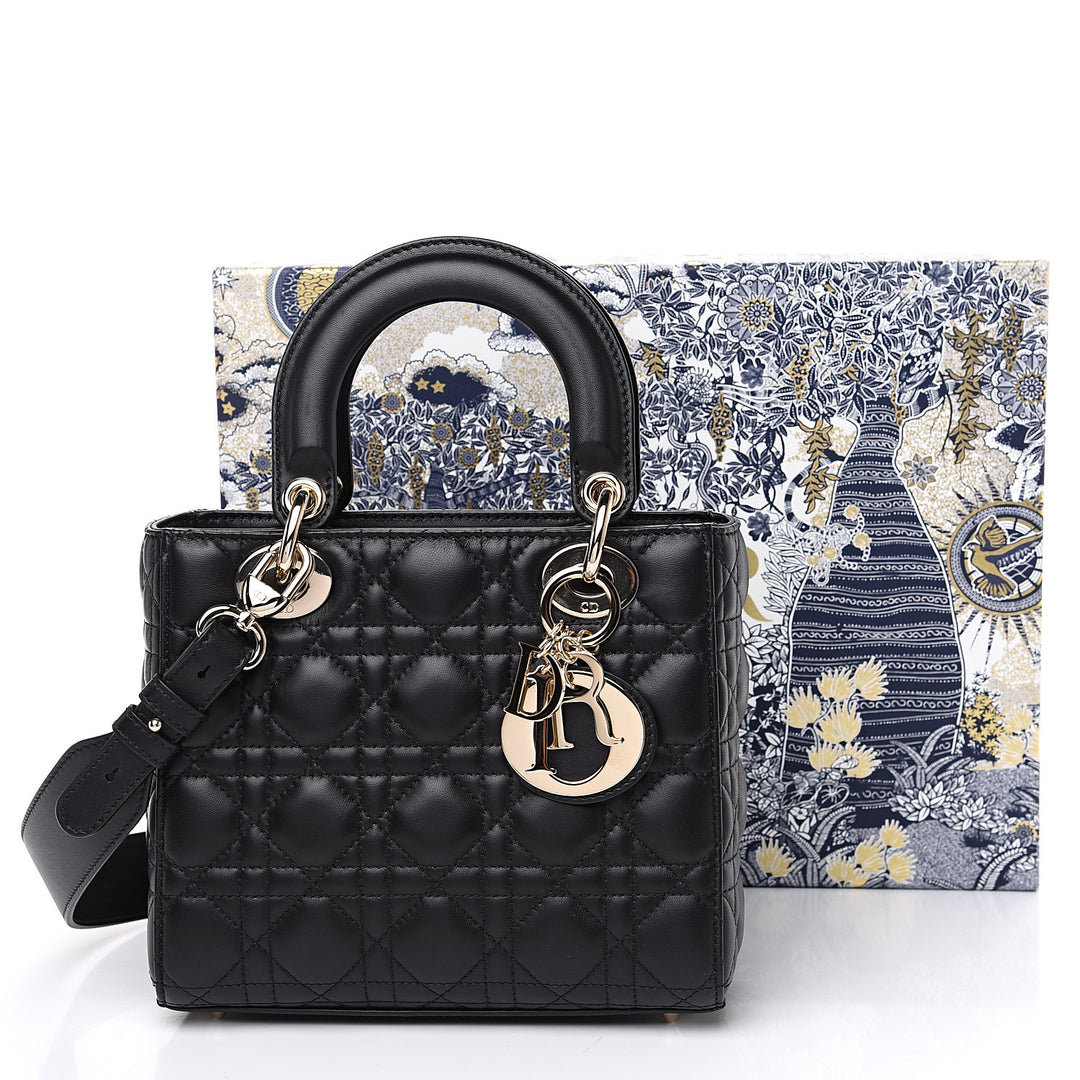 DIOR CANNAGE CALFSKIN LEATHER SMALL LADY DIOR BAG