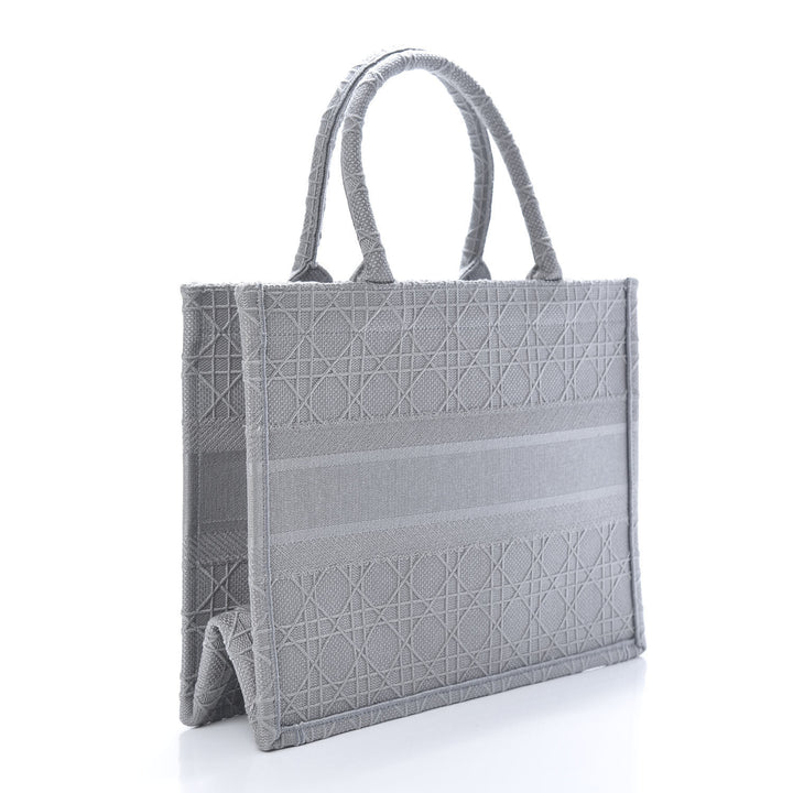DIOR EMBROIDERED CANNAGE MEDIUM BOOK TOTE BAG
