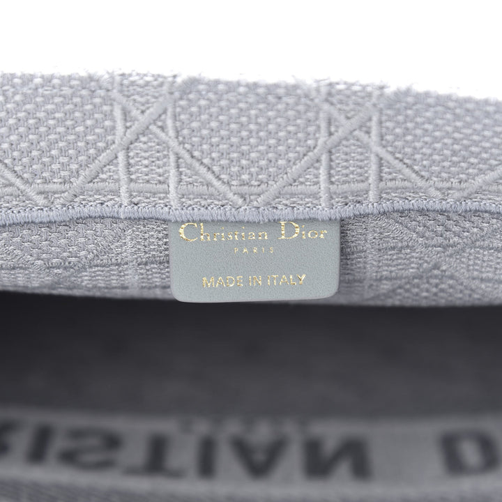 DIOR EMBROIDERED CANNAGE MEDIUM BOOK TOTE BAG