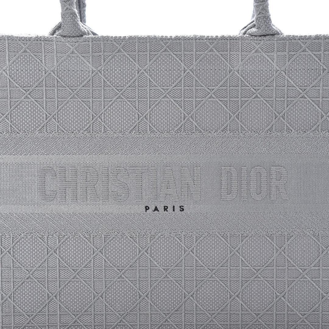 DIOR EMBROIDERED CANNAGE MEDIUM BOOK TOTE BAG