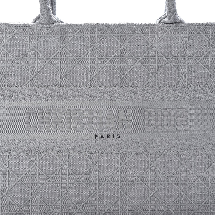 DIOR EMBROIDERED CANNAGE MEDIUM BOOK TOTE BAG