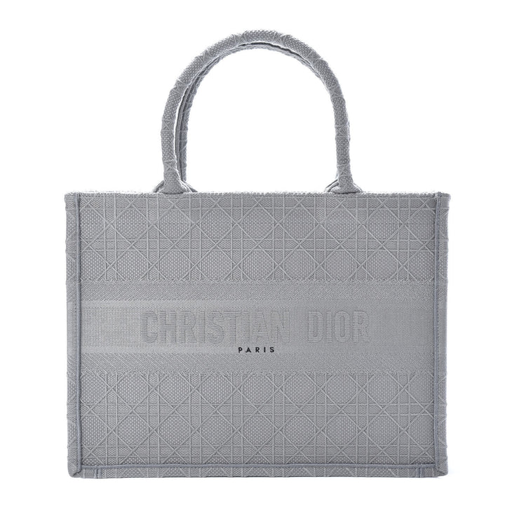 DIOR EMBROIDERED CANNAGE MEDIUM BOOK TOTE BAG