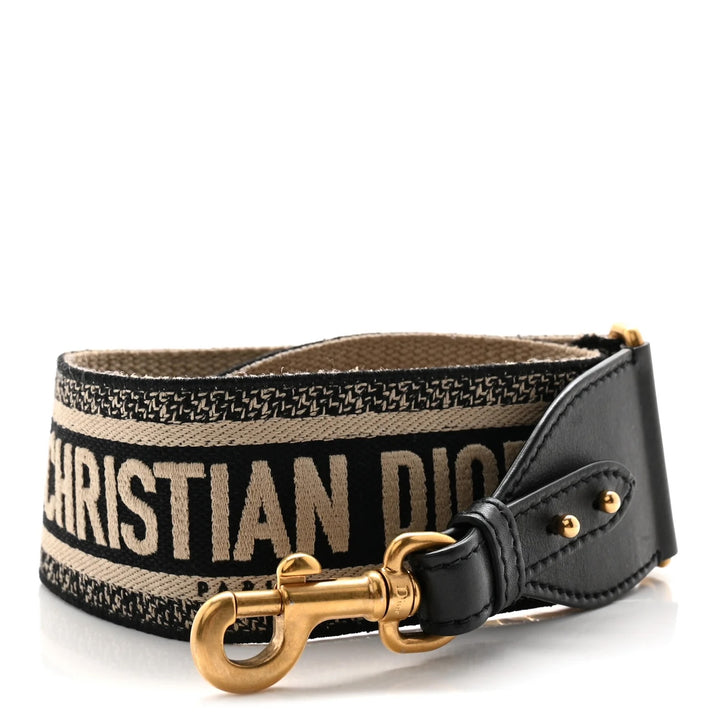 DIOR CANVAS EMBROIDERED SHOULDER STRAP