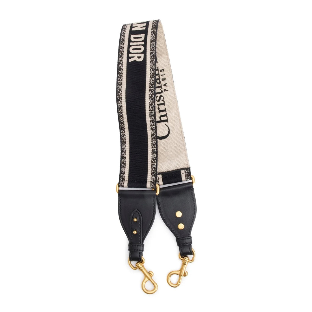 DIOR CANVAS EMBROIDERED SHOULDER STRAP