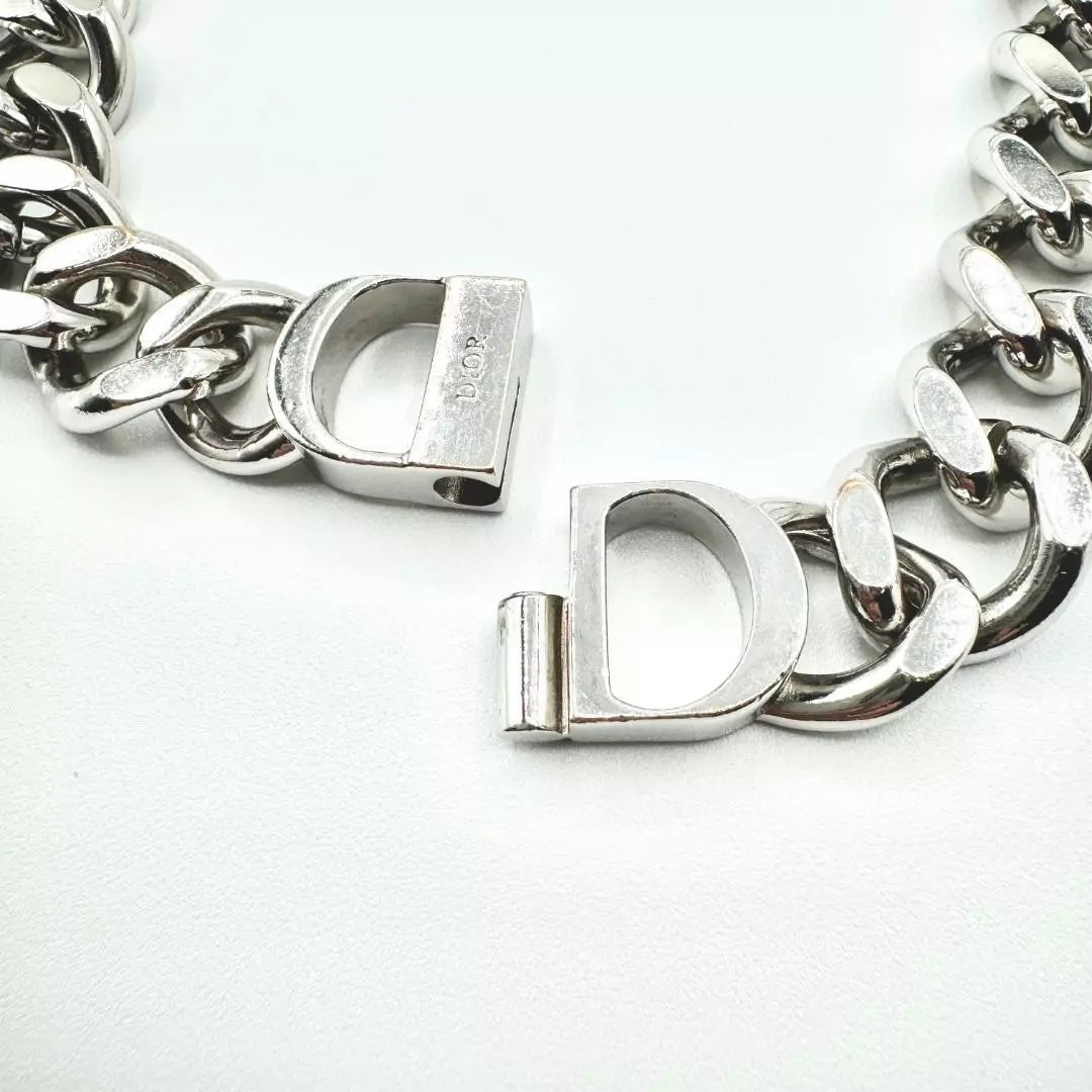 DIOR BRASS CD CHAIN LINK NECKLACE