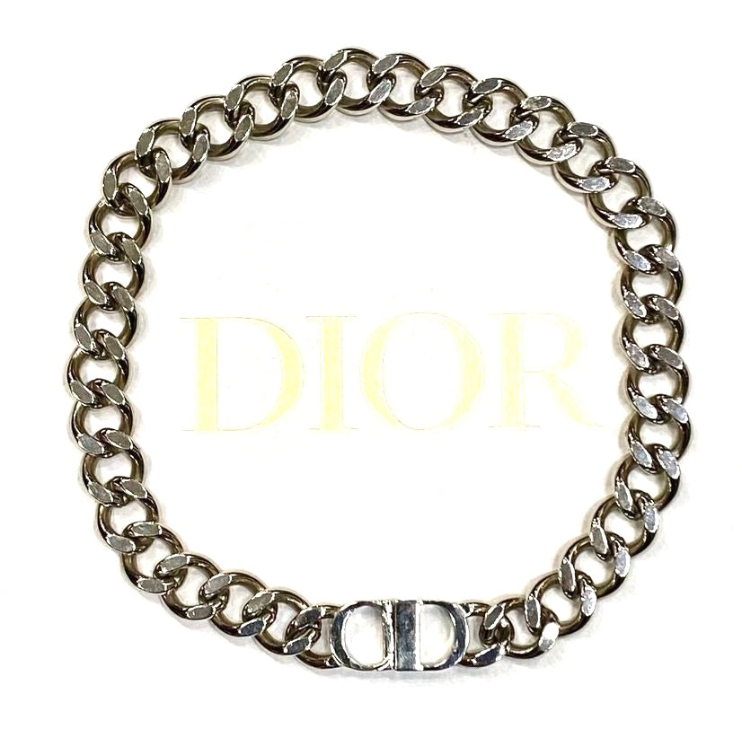DIOR BRASS CD CHAIN LINK NECKLACE