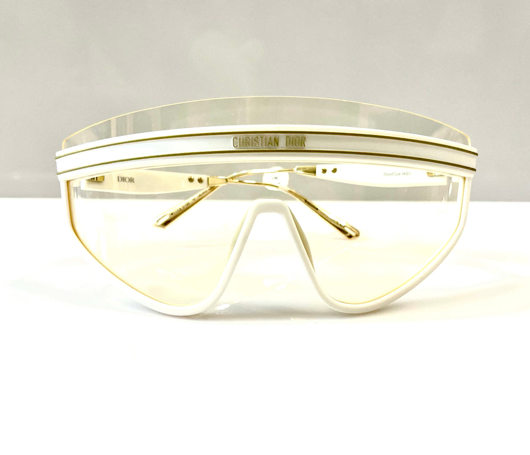 DIOR CHRISTIAN DIOR CLUB M2U MIRROR GOLD CLEAR MASK SUNGLASSES