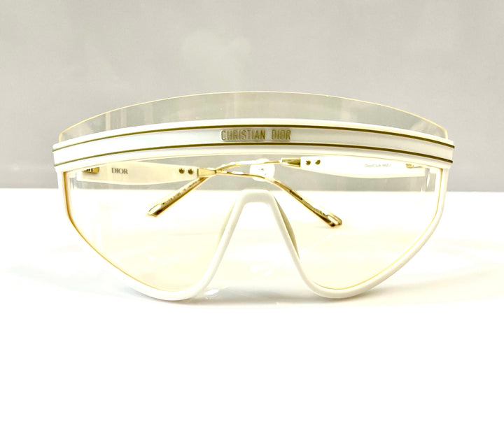 DIOR CHRISTIAN DIOR CLUB M2U MIRROR GOLD CLEAR MASK SUNGLASSES