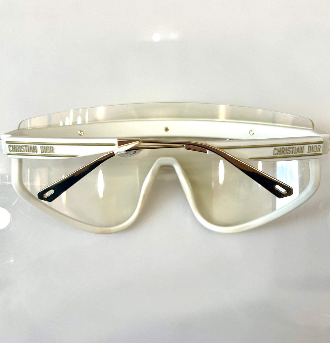DIOR CHRISTIAN DIOR CLUB M2U MIRROR GOLD CLEAR MASK SUNGLASSES