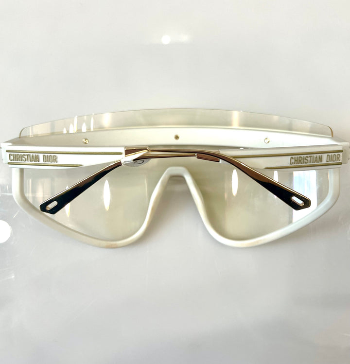 DIOR CHRISTIAN DIOR CLUB M2U MIRROR GOLD CLEAR MASK SUNGLASSES