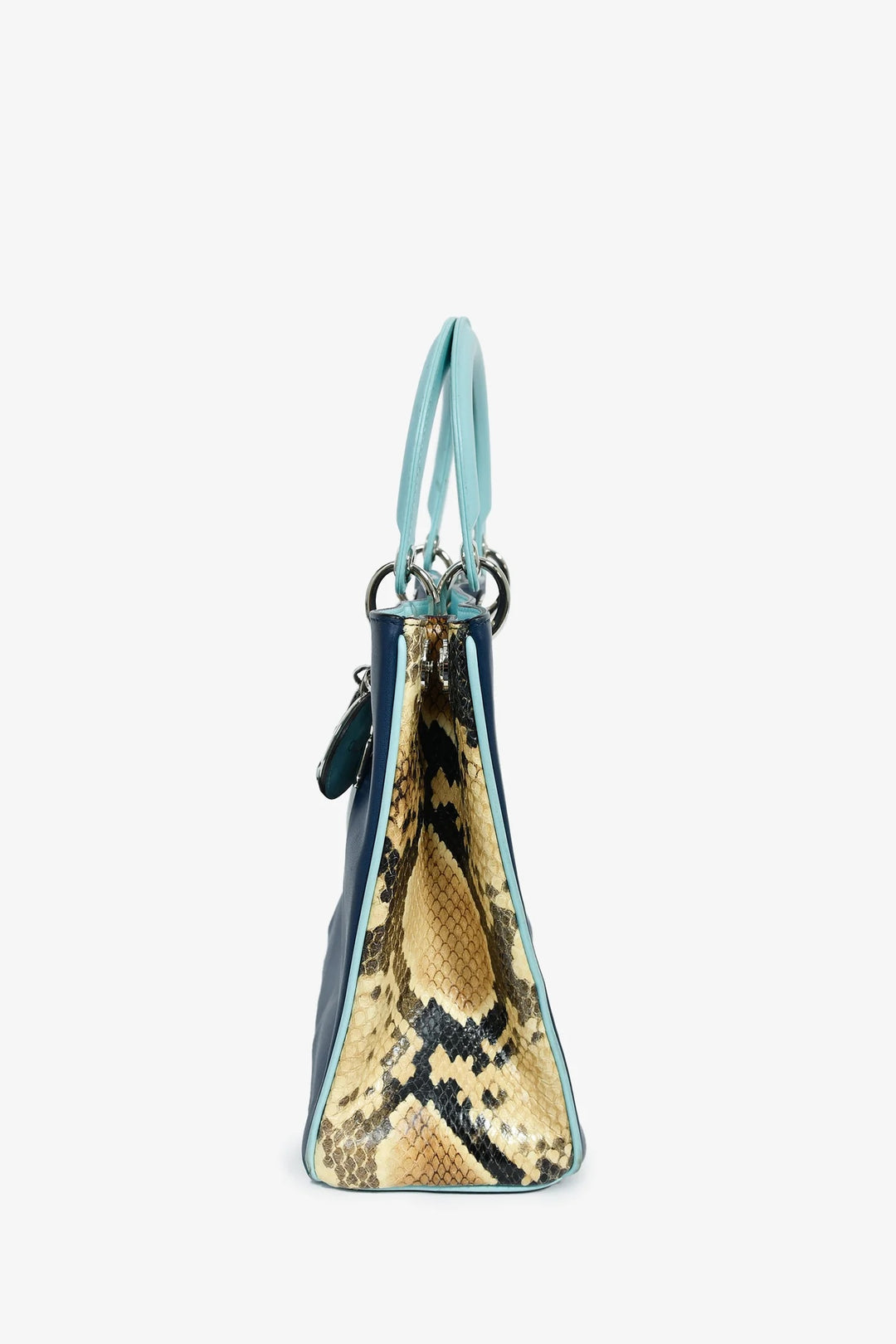 DIOR DIORISSIMO SMOOTH CALFSKIN PYTHON LEATHER TOTE BAG