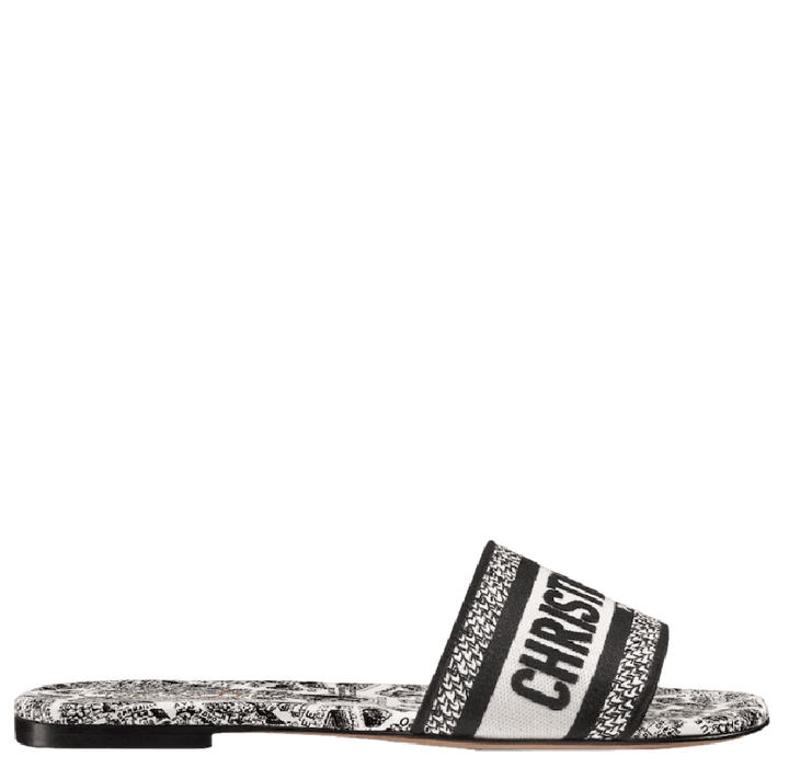 CHRISTIAN DIOR DWAY PLAN DE PARIS EMBROIDERED FLAT MULES
