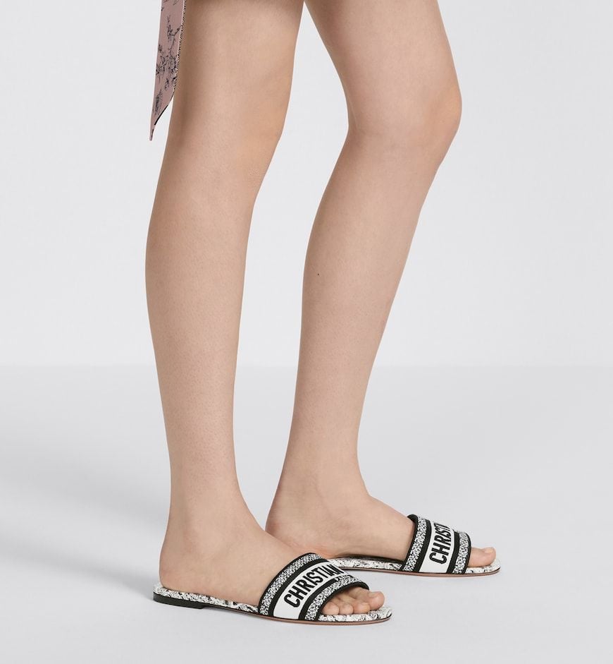 CHRISTIAN DIOR DWAY PLAN DE PARIS EMBROIDERED FLAT MULES