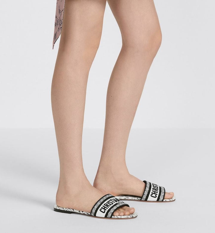 CHRISTIAN DIOR DWAY PLAN DE PARIS EMBROIDERED FLAT MULES