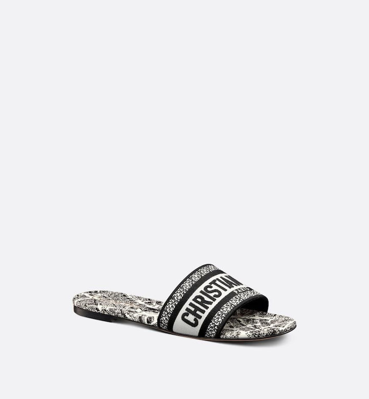 CHRISTIAN DIOR DWAY PLAN DE PARIS EMBROIDERED FLAT MULES