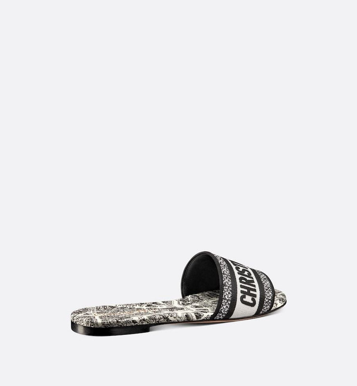 CHRISTIAN DIOR DWAY PLAN DE PARIS EMBROIDERED FLAT MULES