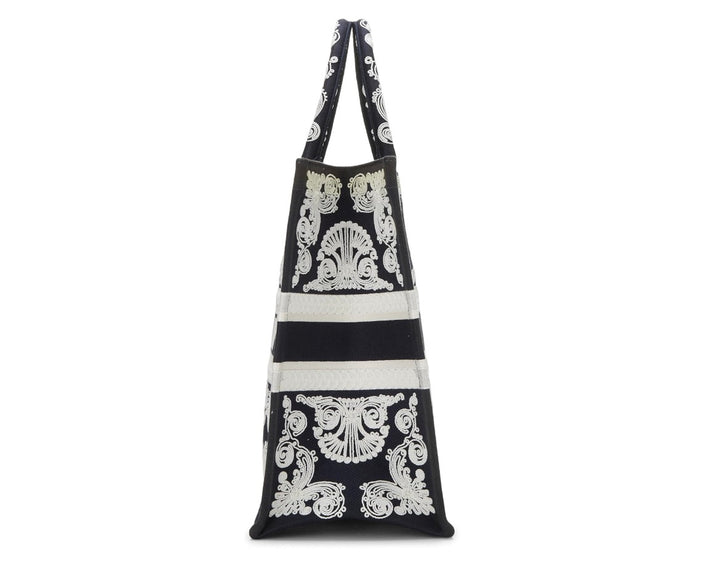 CHRISTIAN DIOR EMBROIDERED LARGE BOOK TOTE BAG