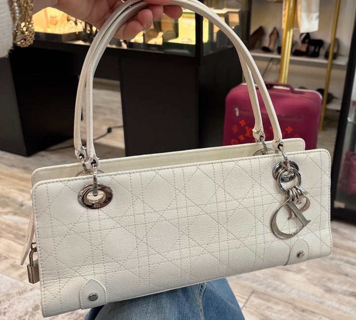 DIOR CANNAGE EAST WEST LAMBSKIN LEATHER LADY DIOR BAG
