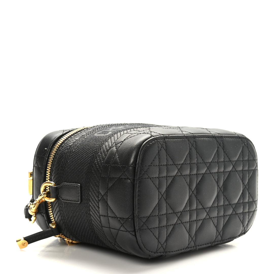 DIOR LAMBSKIN LEATHER CANNAGE SMALL DIORTRAVEL VANITY CASE