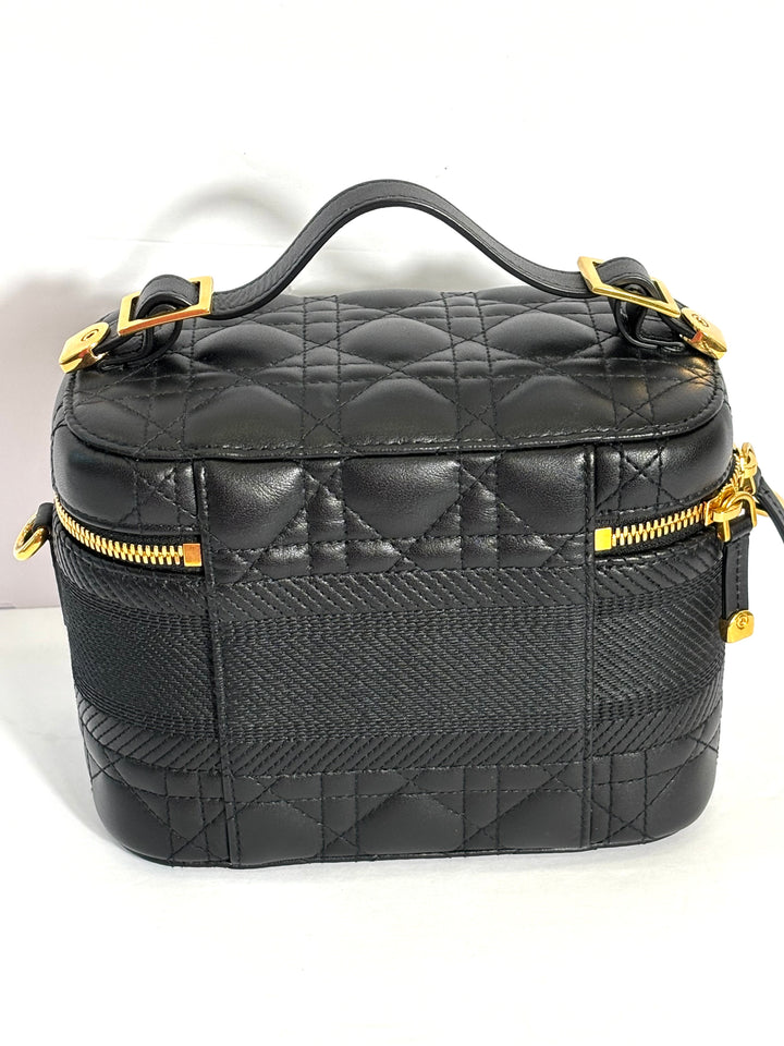 DIOR LAMBSKIN LEATHER CANNAGE SMALL DIORTRAVEL VANITY CASE