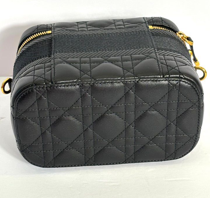 DIOR LAMBSKIN LEATHER CANNAGE SMALL DIORTRAVEL VANITY CASE