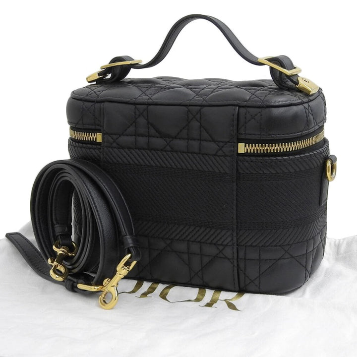 DIOR LAMBSKIN LEATHER CANNAGE SMALL DIORTRAVEL VANITY CASE