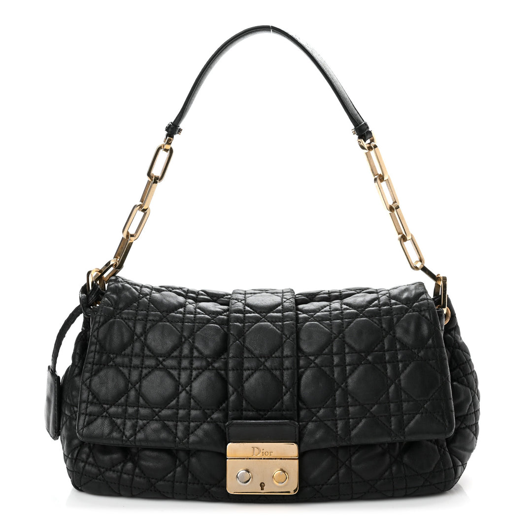DIOR LAMBSKIN CANNAGE NEW LOCK SHOULDER BAG